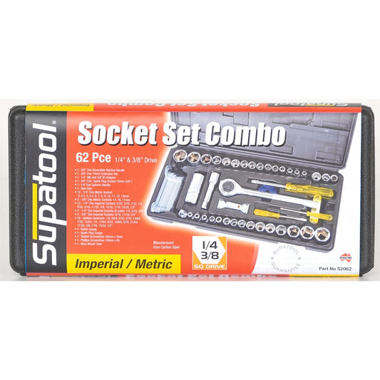 Supatool Socket Set - 62 Piece - Carbon Steel - 1/4" & 3/8" Drive – view 2 - Auzzistore