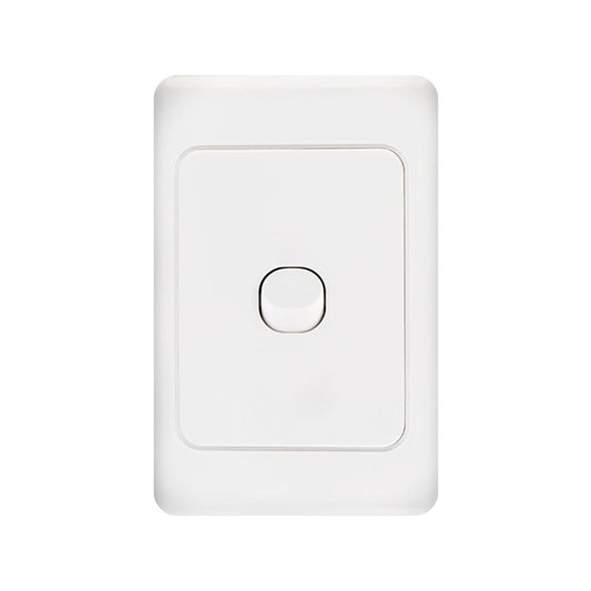 Deta White 1 Gang Vertical Switch - Polycarbonate - 2 Way Switching - Auzzistore