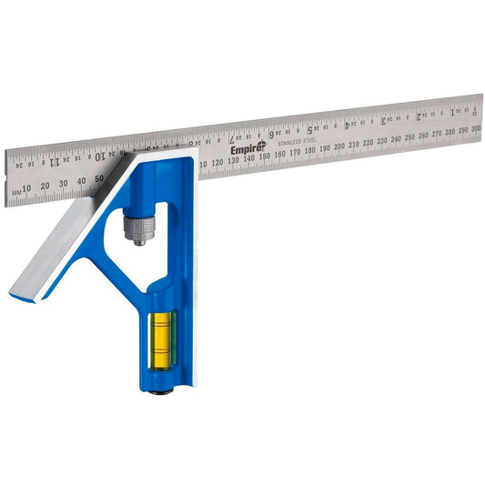 Empire Combination Square - 300mm - Stainless Steel - BLADE-LOCK™ - Auzzistore