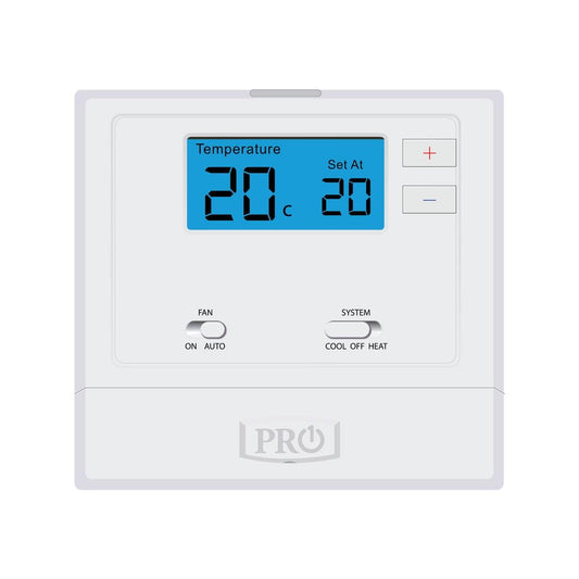 Pro1 T601-2 Thermostat - Non-Programmable - 120mm x 110mm x 25mm - White - Auzzistore