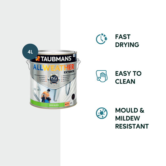 Taubmans 4L All Weather Exterior Paint - Neutral - Semi Gloss - 4L - Mould Resistant – view 2 - Auzzistore