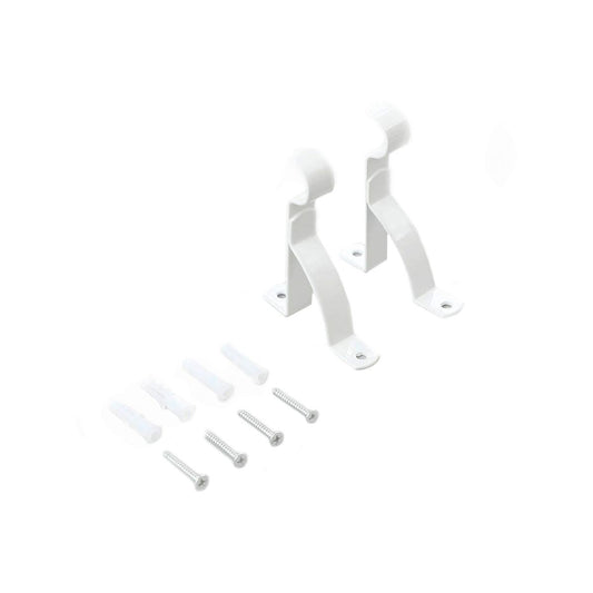 Windoware Curtain Rod Bracket - 16mm - White - 2 Pack - Metal - Durable - Auzzistore