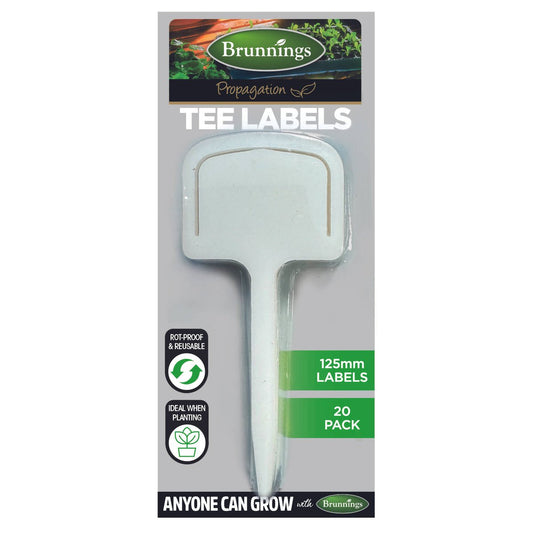 Brunnings 125mm Tee Plant Labels - 20 Pack - Rot-Proof & Reusable - Auzzistore