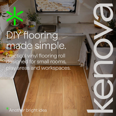 Matpro Vinyl Flooring - 1m x 3m - Light Wood - Easy to Clean