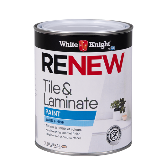 White Knight 1L Neutral Satin Renew Tile and Laminate Paint - Enamel Finish - Auzzistore