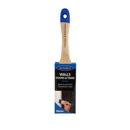 Monarch Walls Doors Trims Brush - 50mm - Synthetic Filament - Ergonomic Handle - Auzzistore