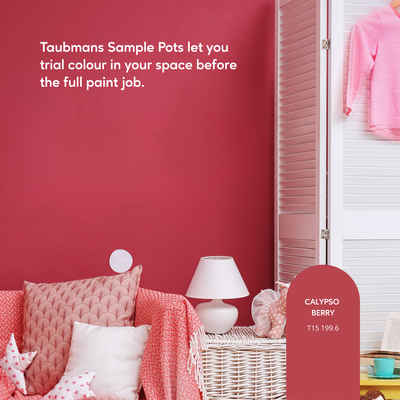 Taubmans Hi C Red Sample Pot 250ml Water-Based Easy Clean Paint