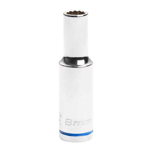 Kincrome Deep Socket - 8mm 3/8" - Chrome Vanadium - Mirror Polish - Auzzistore