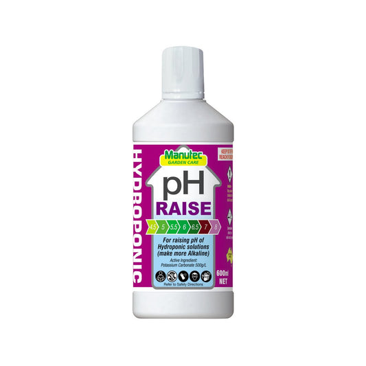 Manutec Hydroponic pH Raise - 600ml - Alkaline - Increase pH - Auzzistore