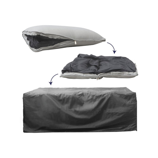 Cushion to Cover 61 x 35cm Oatmeal Outdoor Cushion - 2-in-1 Furniture Cover – view 2