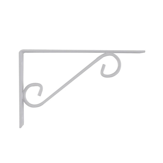Carinya Scroll Stayed Bracket - 250 x 125mm - Powder Coated Steel - White – view 2 - Auzzistore
