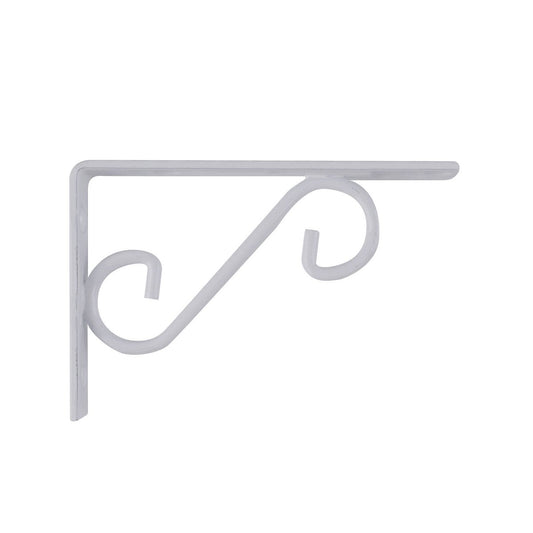 Carinya Scroll Stayed Bracket - 150 x 100mm - Powder Coated Steel - White – view 2 - Auzzistore