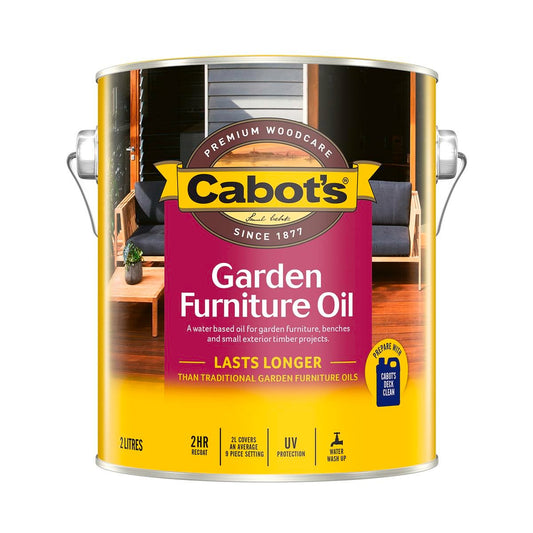 Cabot Garden Furniture Oil - 2L Water Based - UV Protection - Low Odour - Auzzistore