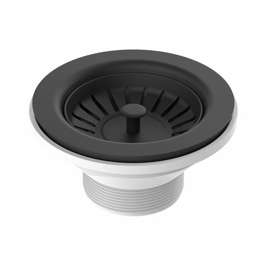 Enduraseal Sink Basket Waste - 50mm - Stainless Steel - Black Finish - Auzzistore