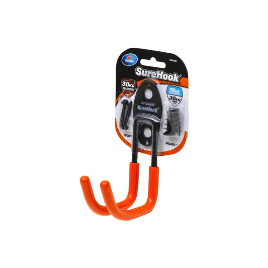 Zenith Large Garage U Hook 30kg Carbon Steel Black Rubberised Grip