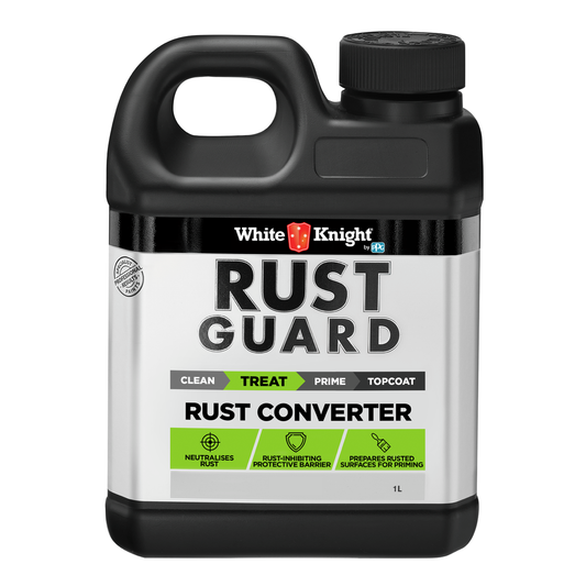 White Knight Rust Guard Rust Converter - 1L - 110mm x 135mm x 110mm - Neutralises Rust - Auzzistore
