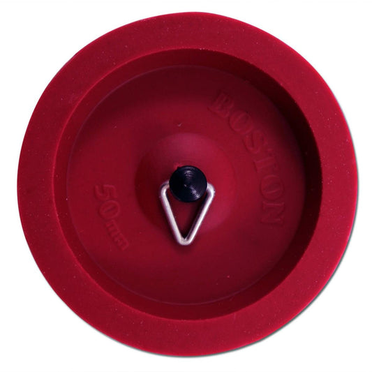 Boston 50mm Red Bath and Sink Plug - Durable PVC - 1 Pack - 53mm Base Diameter