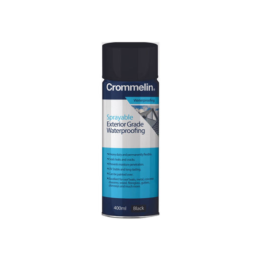 Crommelin 400ml Black Sprayable Waterproofing - Rubberised Coating - UV Stable - Auzzistore