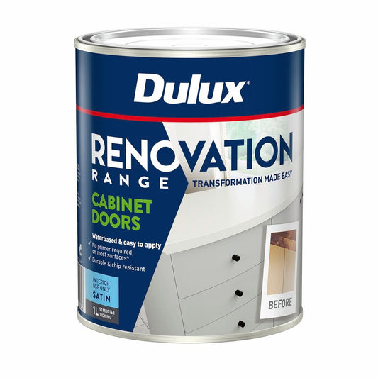 Dulux 1L Ticking Satin Cabinet Doors - Water-Based Interior Coating - Auzzistore