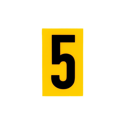 Sandleford 60mm Yellow Self Adhesive House Number 5 - Durable Polycarbonate - Auzzistore