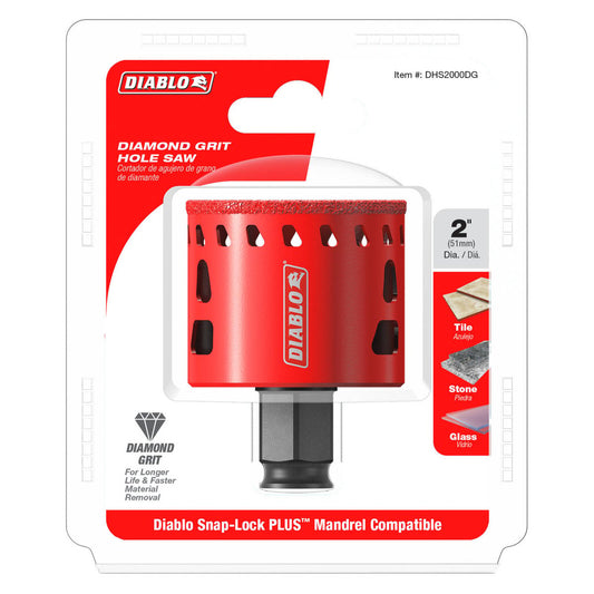 Diablo 2 Diamond Grit Hole Saw - 109.22mm - Efficient Drilling in Tile, Glass - Auzzistore