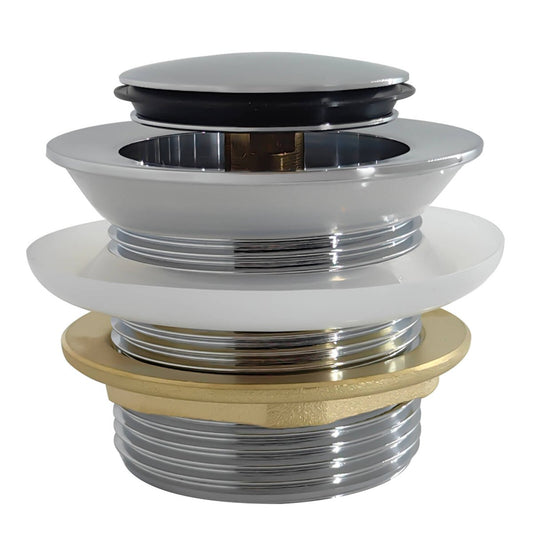 Kinetic 40mm Chrome Non Overflow Pop Up Bath Waste - Lead Free Brass - Durable - Auzzistore
