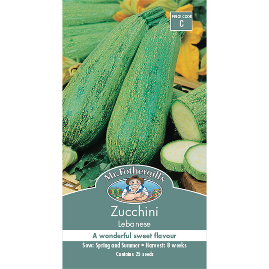 Mr Fothergill Lebanese Zucchini Seeds - 75mm - Green - High Yield - Auzzistore