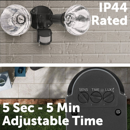 Arlec Twin Par38 Security Flood Light - 360mm Plastic - DIY Installation – view 2
