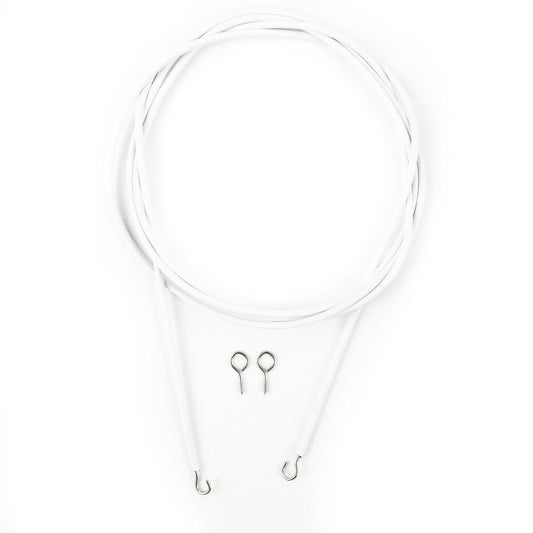 Windoware Hooks and Eyes Expanding Curtain Wire Kit - 2m - White - PVC Coated - Durable - Auzzistore