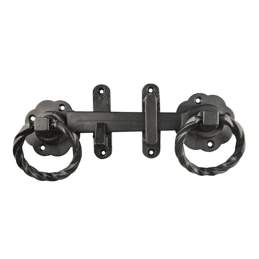 Pinnacle Gothic Ring Gate Latch Set - 175mm - Metal - Black Finish - Auzzistore