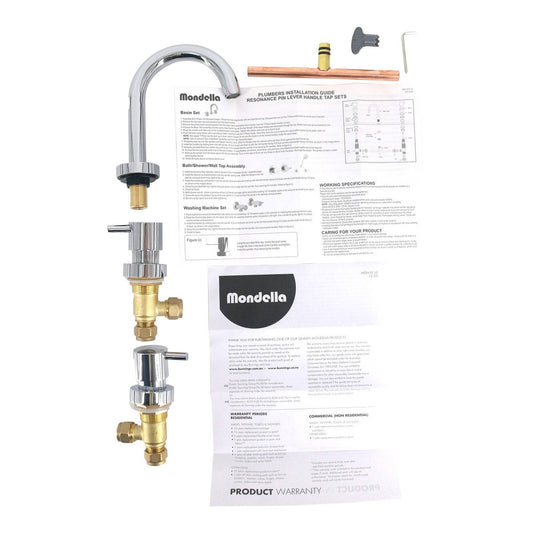 Mondella Chrome Resonance Basin Set 1/4 Turn 1245mm - Chrome - Water Efficient – view 2