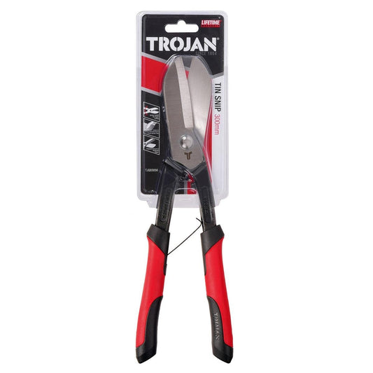 Trojan Tin Snips - 300mm - Steel - Spring Loaded Jaws - Auzzistore