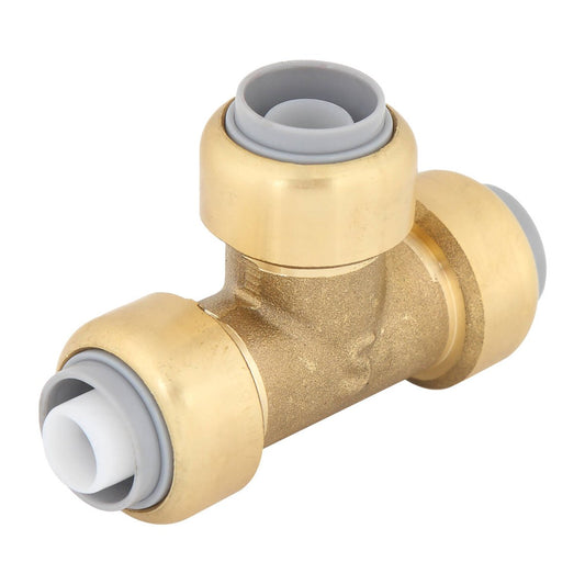 Smartex Pex 16mm Tee - Push-Fit Lead-Free Brass Fitting - Durable Connection - Auzzistore
