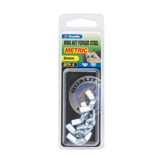 Zenith M6 Zinc Plated Forged Wing Nuts – 5 Pack - Auzzistore