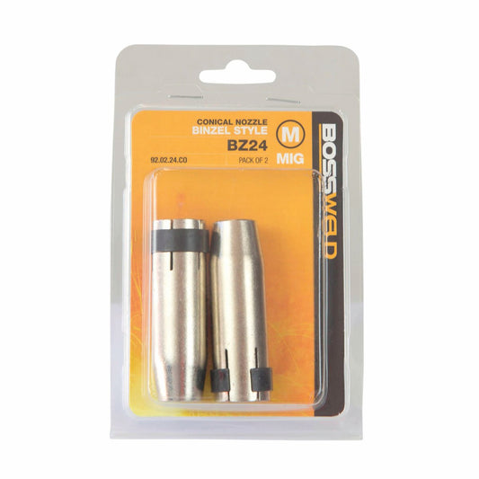 Bossweld BZ24 Conical Nozzle 12.5mm Gas Resistant 2 Pack – view 2 - Auzzistore