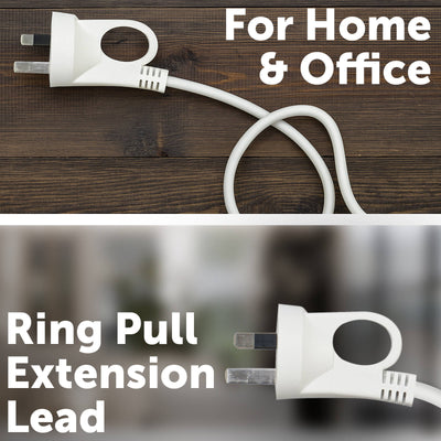 Arlec 5m White Ring Pull Extension Lead - PVC - Safe - Convenient