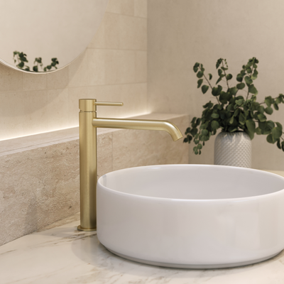 Mondella Resonance Basin Mixer - 25mm - Brushed Brass - Water Efficient