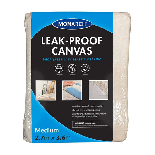 Monarch Canvas Drop Sheet 2 7 x 3 6m Leak Proof Super Absorbent - Auzzistore