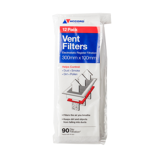 Accord Floor Vent Filters 10 x 30cm White 12 Pack Easy Install - Auzzistore