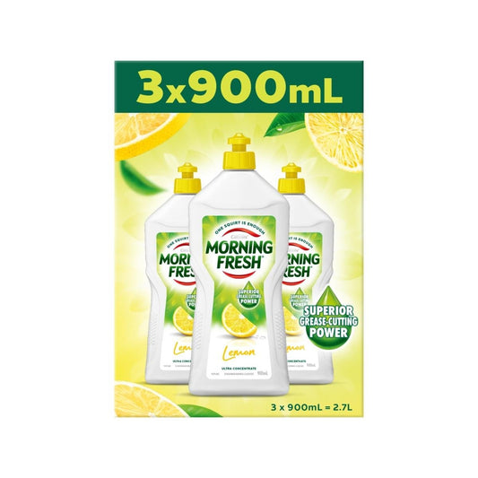 Morning Fresh Lemon Dishwashing Liquid 900ml 3 Pack - Superior Grease-Cutting