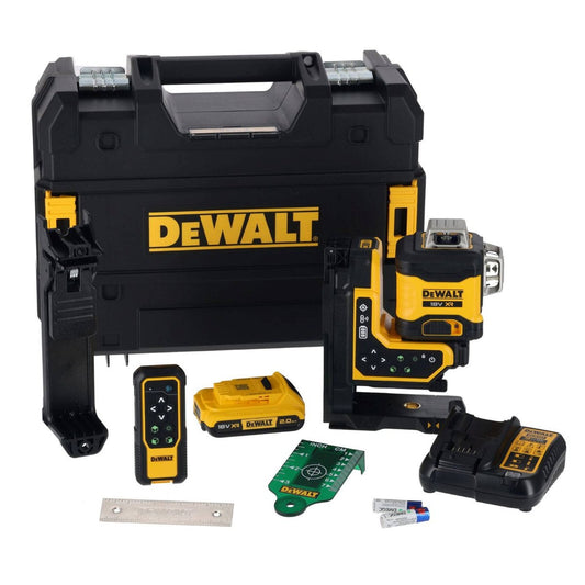 DEWALT 18V XR 3x360 Remote Control Green Beam Laser 350mm x 180mm - Precision Layout Tool - Auzzistore