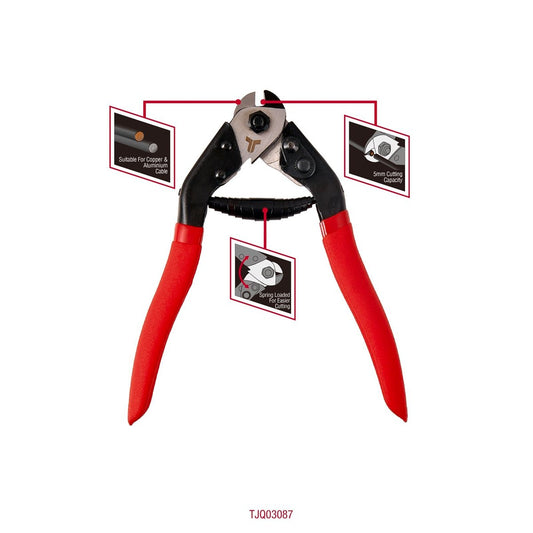 Trojan Cable Cutter - 5mm - Aluminium & Copper - Spring Loaded Jaws – view 2 - Auzzistore