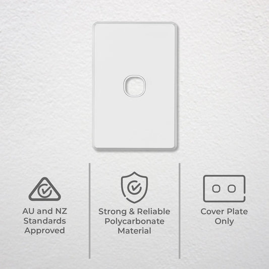 Deta White S Line Series 1 Aperture Wall Plate - Single Gang - 73mm x 113mm - Slim Design – view 2 - Auzzistore