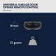Chamberlain Universal Key Ring Remote Control - 2 Button - Plastic - Durable