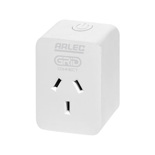 Arlec White Grid Connect Smart Plug In Socket With Energy Meter Single Pack
