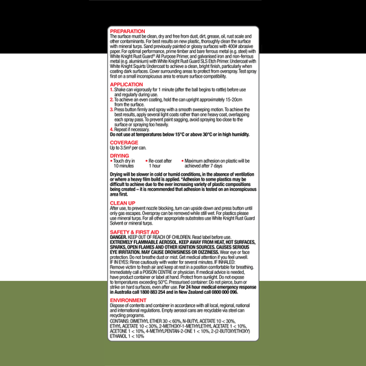 White Knight Squirts Spray Paint - 310g - Bright Green - Solvent Based - Quick Drying – view 2 - Auzzistore