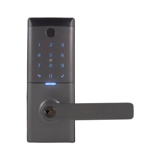 Gainsborough Mode Smart Entrance Lever Lock - Graphite - RFID, Fingerprint, Keypad - 115mm x 230mm x 52mm - Auzzistore