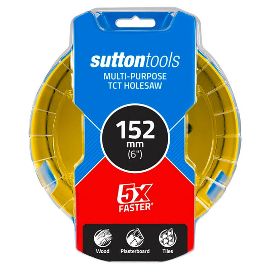 Sutton Tools 152mm Tct Multi Purpose Seamless Holesaw - Red - Auzzistore