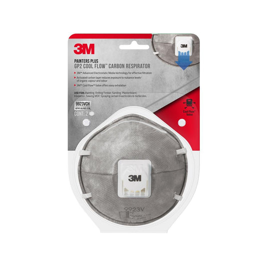 3M Disposable Painters Plus Respirator 2 Pack - P2 Filtration - 159mm x 82mm x 171mm
