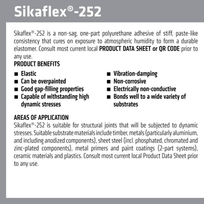 Sika Sikaflex 252 Polyurethane Adhesive 300ml White Gap-Filling